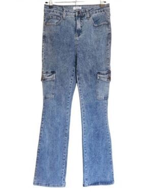 BLEU HIGH RISE CARGO STYLE DENIM BLUE JEANS SIZE 6